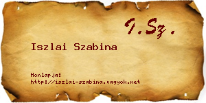 Iszlai Szabina névjegykártya