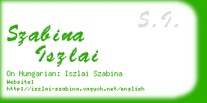 szabina iszlai business card